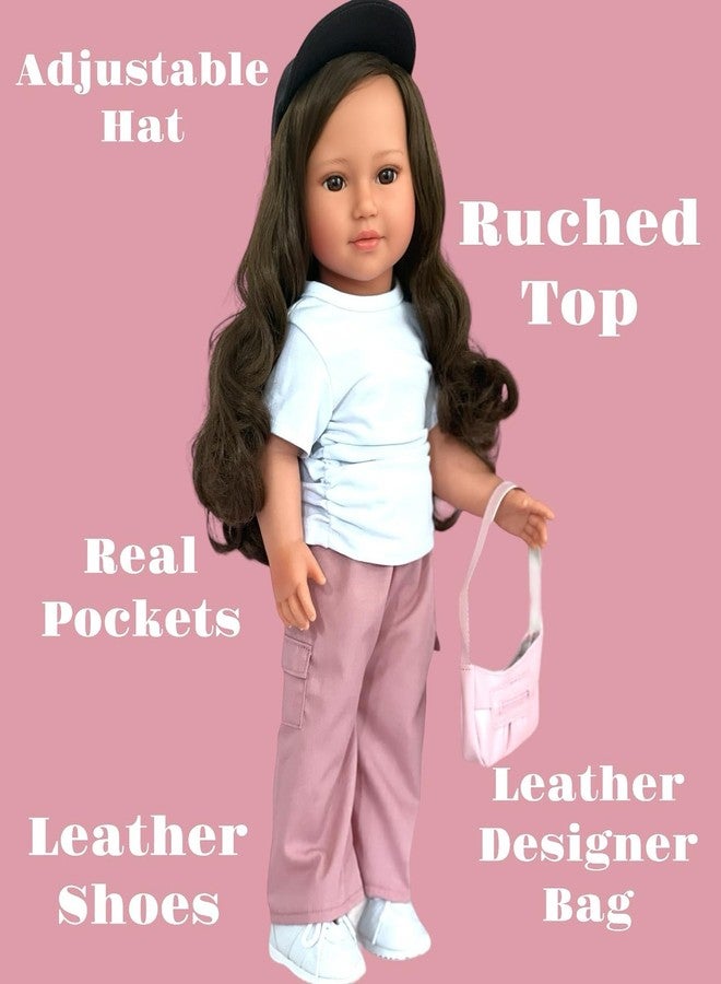 MBD Kennedy and Friends Complete Outfits for 18 Inch Fashion Girl Dolls- 18 Inch Doll Clothes That Fits All 18 Inch Dolls (Pink Casual Set) - Image 2